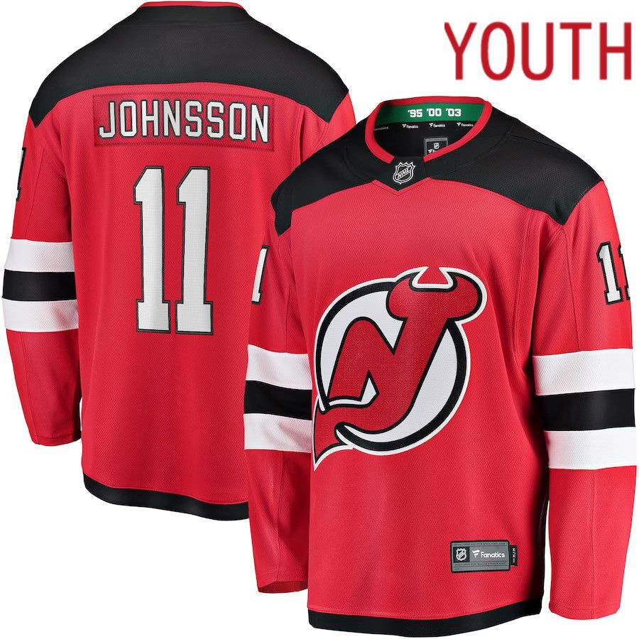 Youth New Jersey Devils #11 Andreas Johnsson Fanatics Branded Red Breakaway Player NHL Jersey